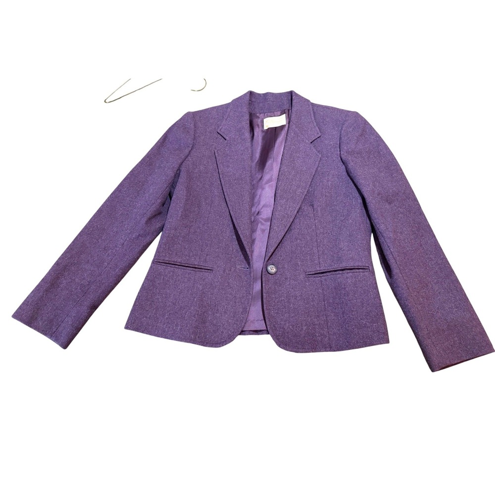 Pendleton Purple 100% Virgin Wool Blazer Vintage USA 10 Academia Office Preppy
